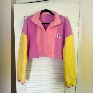 Lucy and Yak Cropped Color Block Fleece